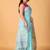 Sky blue handblock printed saree with blouse