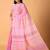 Pink handblock printed saree with blouse