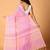 Pink handblock printed saree with blouse