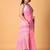 Pink handblock printed saree with blouse