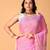 Pink handblock printed saree with blouse