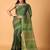 Green handblock printed saree with blouse