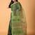 Green handblock printed saree with blouse