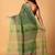Green handblock printed saree with blouse