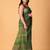 Green handblock printed saree with blouse