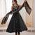 black  silk blend embroidered with sequence anarkali suit