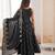 black  silk blend embroidered with sequence anarkali suit