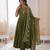 mehendi  silk blend embroidered with sequence anarkali suit