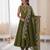 mehendi  silk blend embroidered with sequence anarkali suit