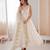off white  silk blend embroidered with sequence anarkali suit