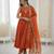 orange  silk blend embroidered with sequence anarkali suit