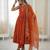 orange  silk blend embroidered with sequence anarkali suit