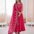 pink  silk blend embroidered with sequence anarkali suit