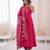 pink  silk blend embroidered with sequence anarkali suit