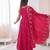 pink  silk blend embroidered with sequence anarkali suit
