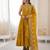 yellow  silk blend embroidered with sequence anarkali suit