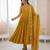 yellow  silk blend embroidered with sequence anarkali suit