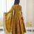 yellow  silk blend embroidered with sequence anarkali suit