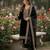 black  silk blend embroidered with sequence plazzo suit