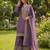 lavender  silk blend embroidered with sequence plazzo suit