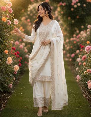 white  silk blend embroidered with sequence plazzo suit 2