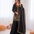 black  silk blend embroidered with sequence plazzo suit