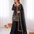 black  silk blend embroidered with sequence plazzo suit