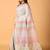 Blue handblock printed saree with blouse