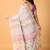 Blue handblock printed saree with blouse