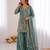 dusty green  silk blend embroidered with sequence plazzo suit