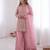 light pink  silk blend embroidered with sequence plazzo suit