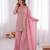 light pink  silk blend embroidered with sequence plazzo suit