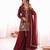 maroon  silk blend embroidered with sequence plazzo suit