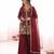 maroon  silk blend embroidered with sequence plazzo suit