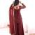maroon  silk blend embroidered with sequence plazzo suit