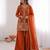 orange  silk blend embroidered with sequence plazzo suit