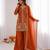 orange  silk blend embroidered with sequence plazzo suit
