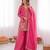 pink  silk blend embroidered with sequence plazzo suit