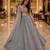 Grey lehenga choli with heavy sequin embroidery & net dupatta for women