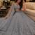Grey lehenga choli with heavy sequin embroidery & net dupatta for women