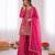 pink  silk blend embroidered with sequence plazzo suit
