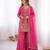 pink  silk blend embroidered with sequence plazzo suit