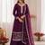 wine georgette embroidered siroski diamond work plazzo suit