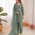 olive green  silk blend thread work salwar suit