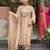 Elegant beige floral embroidered kurta palazzo set with dupatta for women