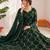 green  silk blend thread with sequence anarkali suit