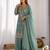 sky blue  silk blend embroidered designer sharara suit