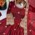 maroon  silk blend embroidered with sequence anarkali suit