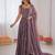 purple  silk blend embroidered with sequence anarkali suit