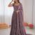 purple  silk blend embroidered with sequence anarkali suit